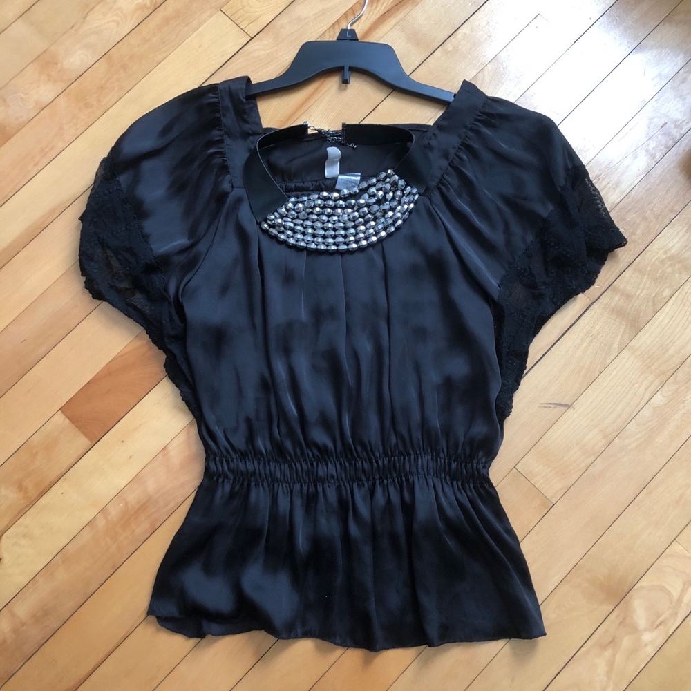 Black silky shirt
